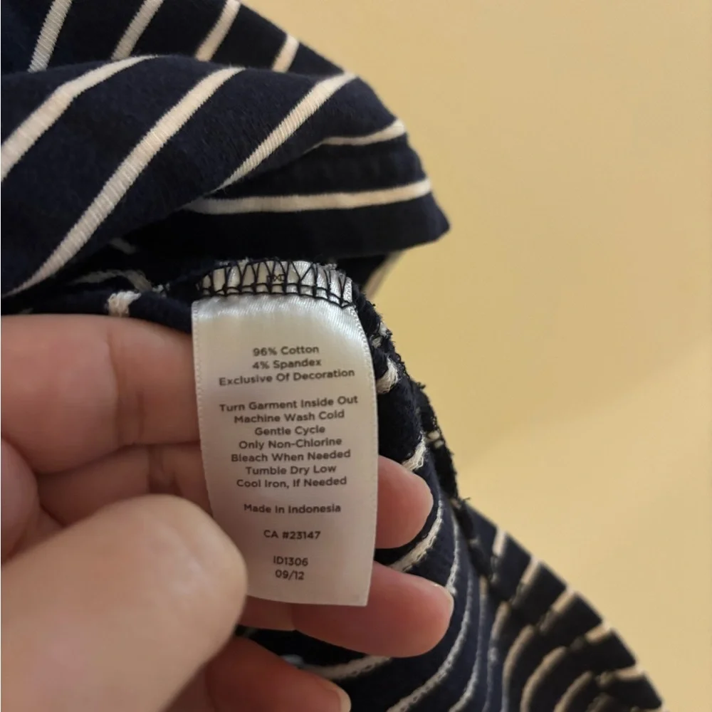Talbots Navy and White Striped Top - Picture 5 of 7